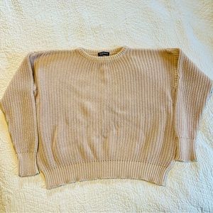 American Apparel Beige Fisherman Sweater Oversized Fit
